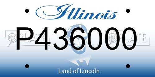 P436000 Illinois License Plate
