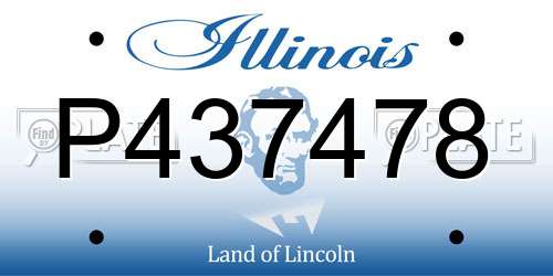 P437478 Illinois License Plate