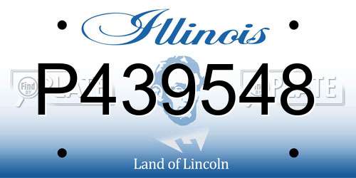 P439548 Illinois License Plate