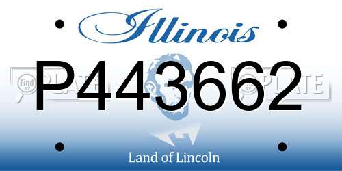 P443662 Illinois License Plate