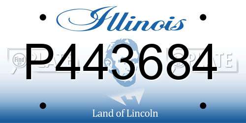 P443684 Illinois License Plate