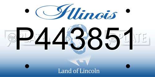 P443851 Illinois License Plate