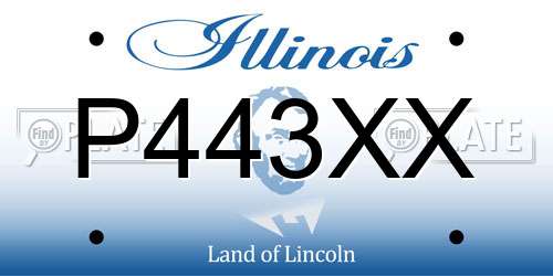 P443XX Illinois License Plate