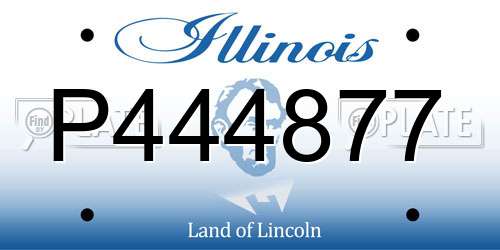 P444877 Illinois License Plate