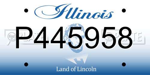 P445958 Illinois License Plate