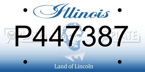 P447387 Illinois License Plate