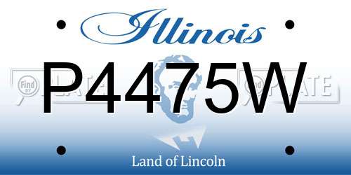 P4475W Illinois License Plate