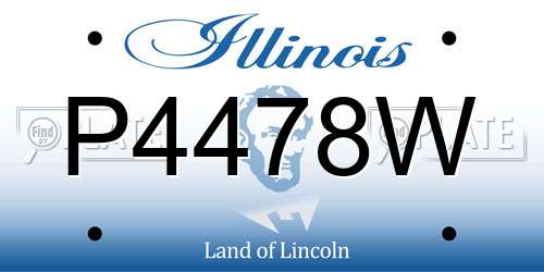 P4478W Illinois License Plate