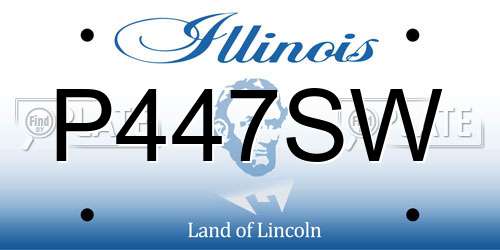 P447SW Illinois License Plate