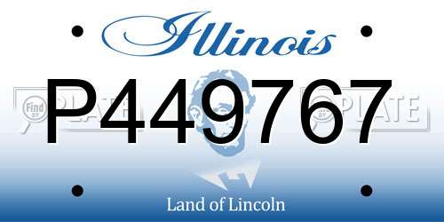 P449767 Illinois License Plate