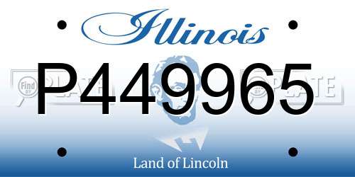 P449965 Illinois License Plate