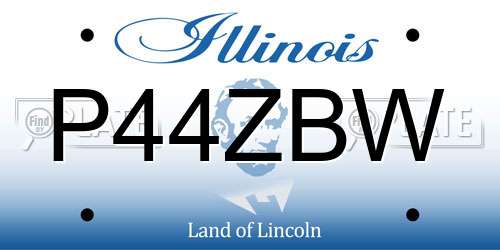 P44ZBW Illinois License Plate