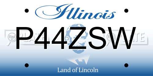 P44ZSW Illinois License Plate
