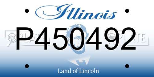 P450492 Illinois License Plate