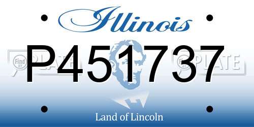 P451737 Illinois License Plate