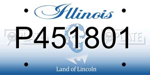 P451801 Illinois License Plate