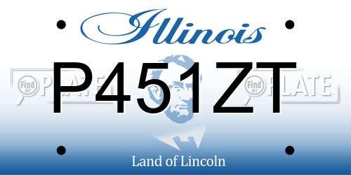 P451ZT Illinois License Plate