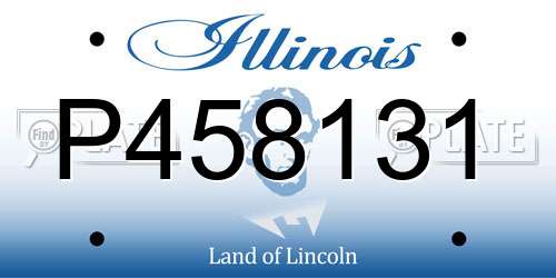 P458131 Illinois License Plate