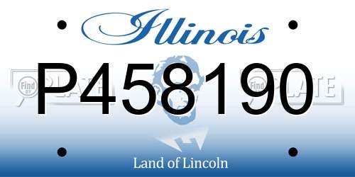 P458190 Illinois License Plate