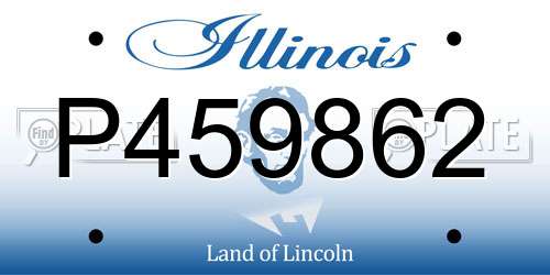 P459862 Illinois License Plate