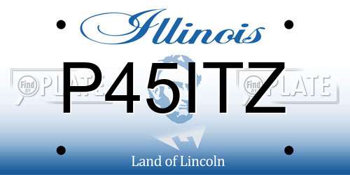 P45ITZ Illinois License Plate