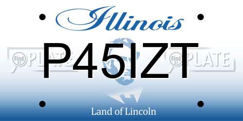 P45IZT Illinois License Plate
