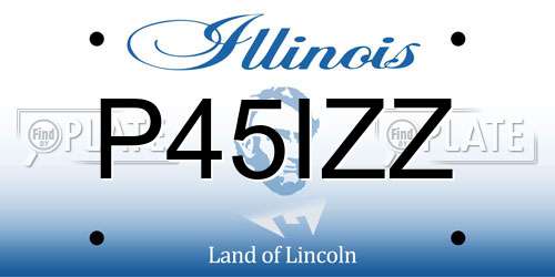 P45IZZ Illinois License Plate