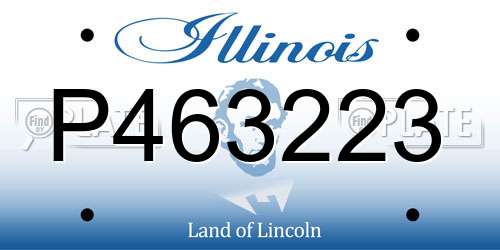 P463223 Illinois License Plate