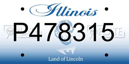 P478315 Illinois License Plate