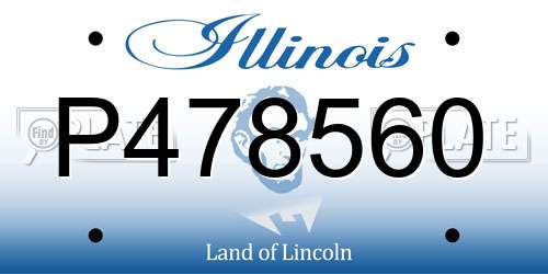 P478560 Illinois License Plate