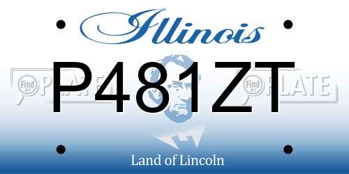 P481ZT Illinois License Plate