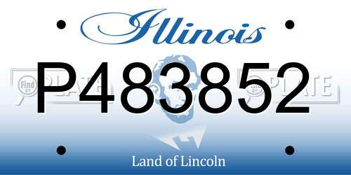 P483852 Illinois License Plate