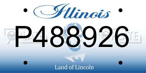 P488926 Illinois License Plate