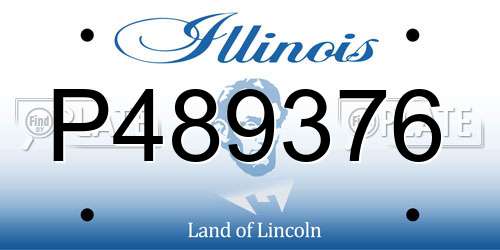 P489376 Illinois License Plate