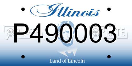 P490003 Illinois License Plate
