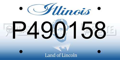 P490158 Illinois License Plate