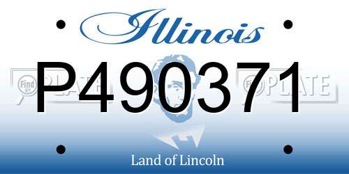 P490371 Illinois License Plate