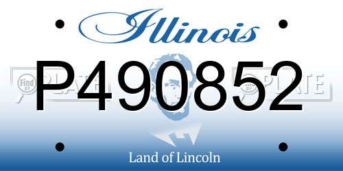 P490852 Illinois License Plate