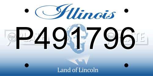 P491796 Illinois License Plate