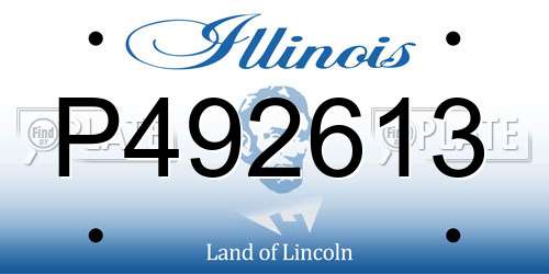 P492613 Illinois License Plate