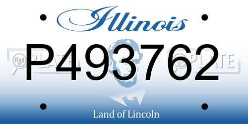 P493762 Illinois License Plate