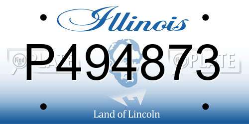 P494873 Illinois License Plate