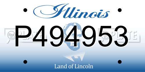 P494953 Illinois License Plate