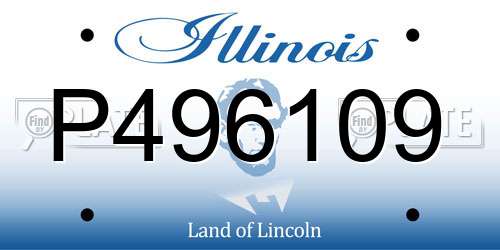 P496109 Illinois License Plate