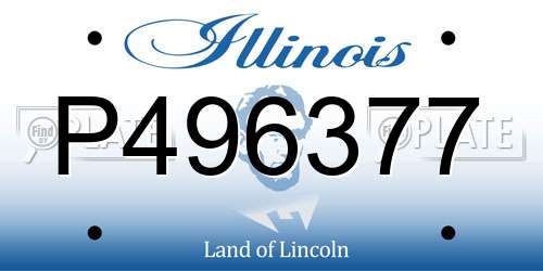 P496377 Illinois License Plate