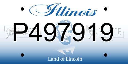 P497919 Illinois License Plate