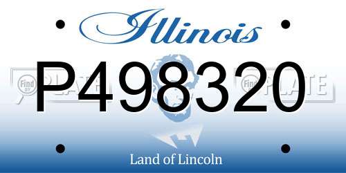 P498320 Illinois License Plate