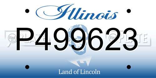 P499623 Illinois License Plate