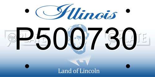 P500730 Illinois License Plate