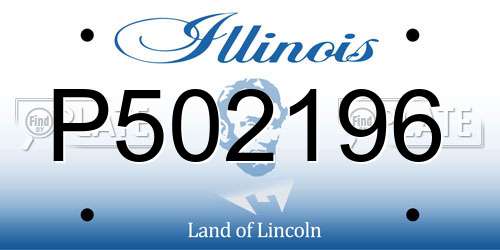 P502196 Illinois License Plate